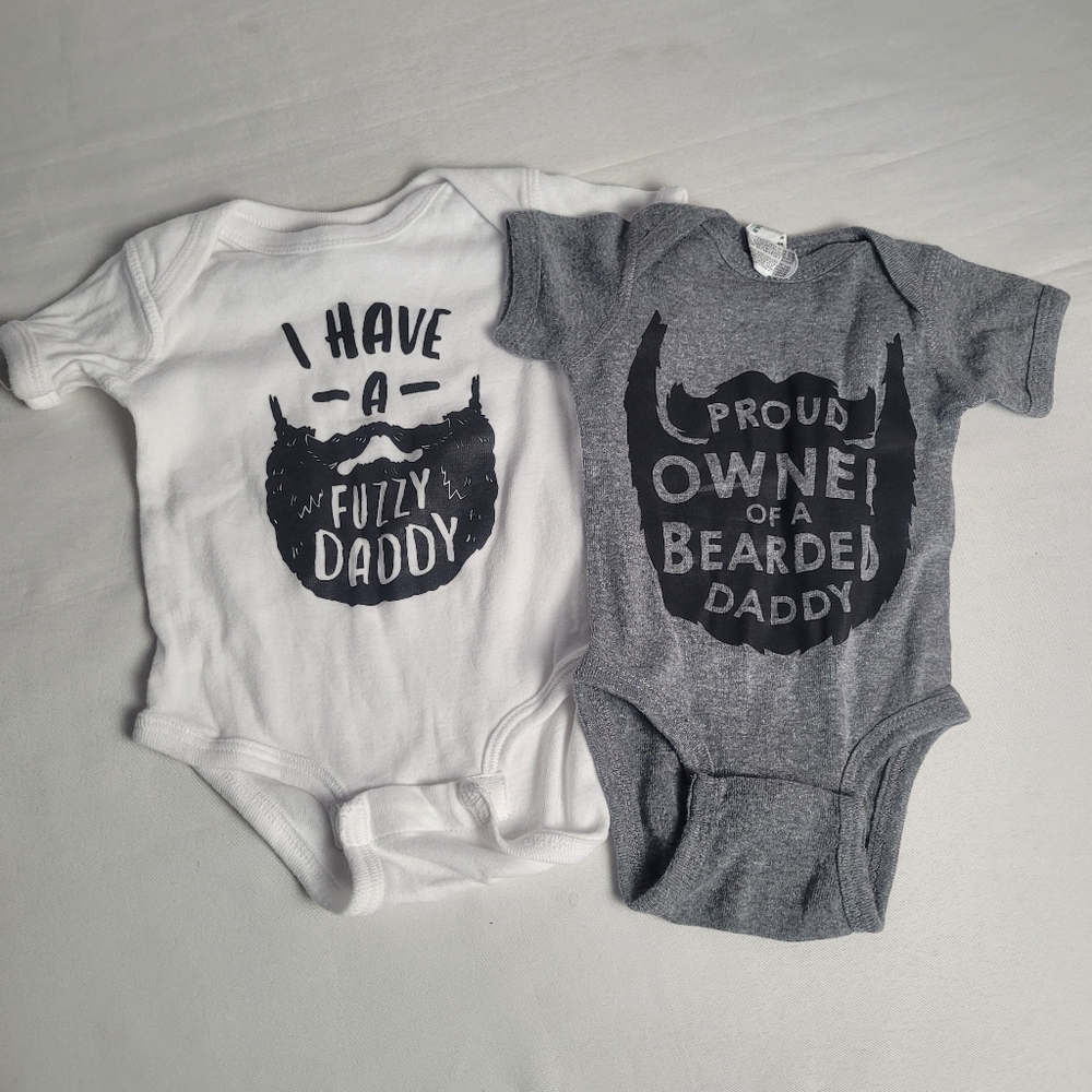 Lot Of 2 Rabbit Skins Infant Baby One Piece Gray/White Size Newborn & 12 M